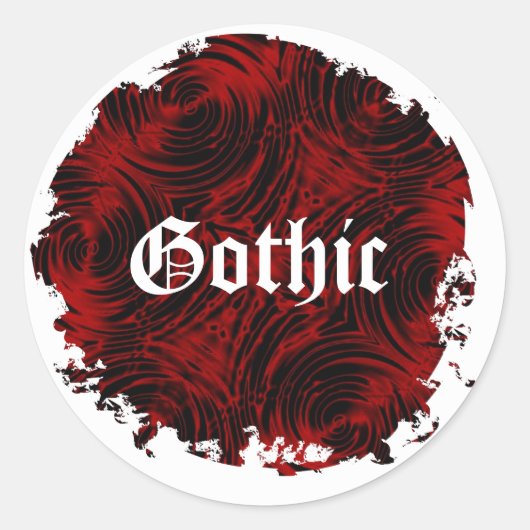 Rond Sticker gothique rouge peint (Devant)