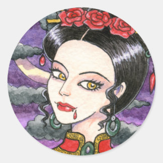 Rond Sticker gothique Vampire par Ann Howard