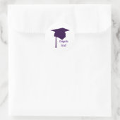 Rond Sticker Grad Casquette pourpre Grad Congrats Tasse (Sac)