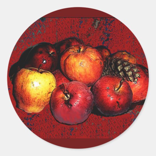 Rond Sticker Grandmals de Pommes - Rouge (Devant)