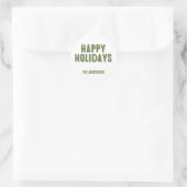 Rond Sticker Green Christmas Happy Holidays (Sac)