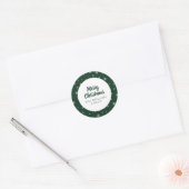 Rond Sticker Green Holiday Snowflakes (Enveloppe)