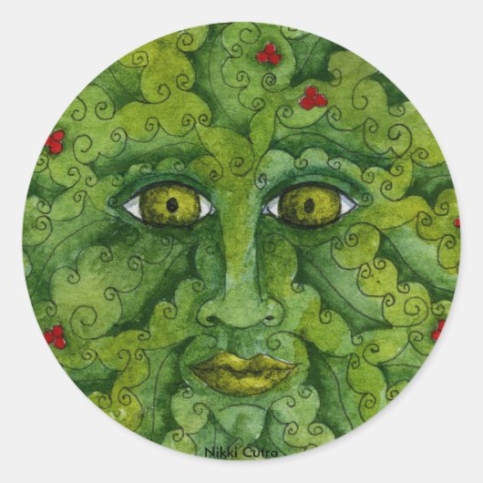 Rond Sticker Greenman Holly (Devant)