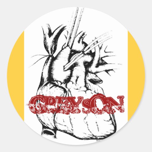 Rond Sticker Greyson Heart (Devant)