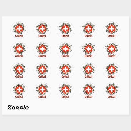 Rond Sticker Gruezi (Feuille)