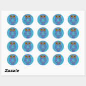 Rond Sticker H00t Owl Blues (Feuille)