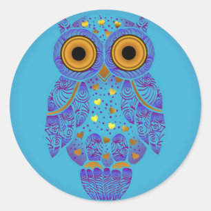 Rond Sticker H00t Owl Blues
