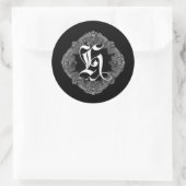 Rond Sticker H initial Goth élégant (Sac)