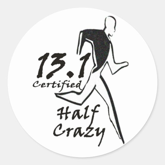 Rond Sticker "Half Crazy" pour hommes (Devant)