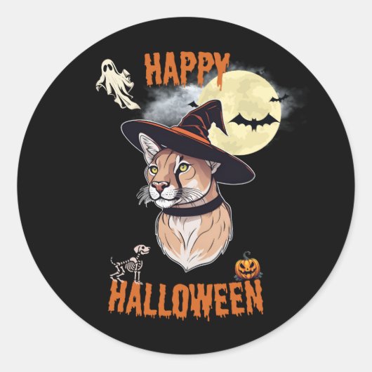 Rond sticker halloween animals (Devant)