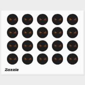 Rond Sticker Halloween avec yeux orange (Feuille)