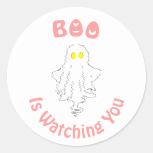 Rond Sticker Halloween   Boo Vous Regarde