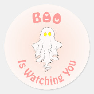Rond Sticker Halloween   Boo Vous Regarde