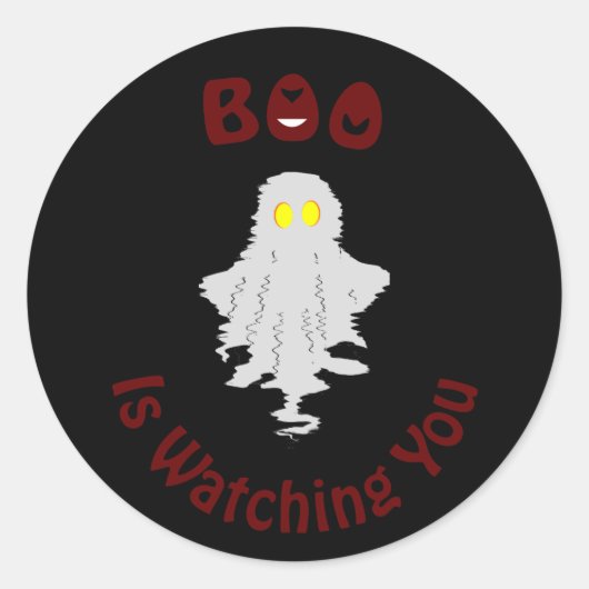 Rond Sticker Halloween | Boo Vous Regarde (Devant)