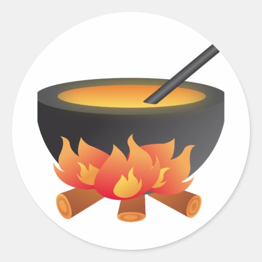 Rond Sticker Halloween Cauldron (Devant)