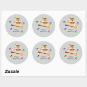 Rond Sticker Halloween Chat sorcière personnalisable (Feuille)