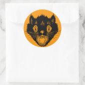 Rond Sticker Halloween Chat vintage Peur (Sac)