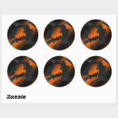 Rond Sticker Halloween chauves-souris (Feuille)