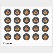 Rond Sticker Halloween Citrouille effrayant (Feuille)