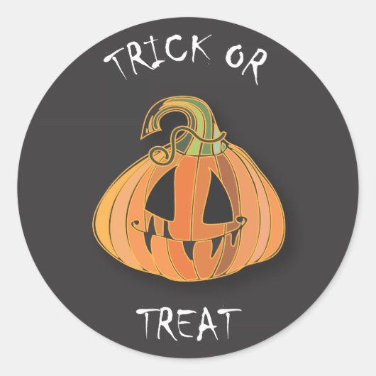 Rond Sticker Halloween Citrouille effrayant (Devant)