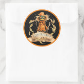 Rond Sticker Halloween cool Scarecrow (Sac)