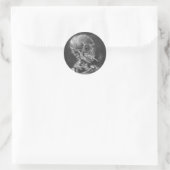 Rond Sticker Halloween Crâne Fumer Cigarette (Sac)