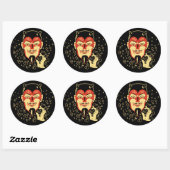 Rond Sticker Halloween diabolique vintage (Feuille)