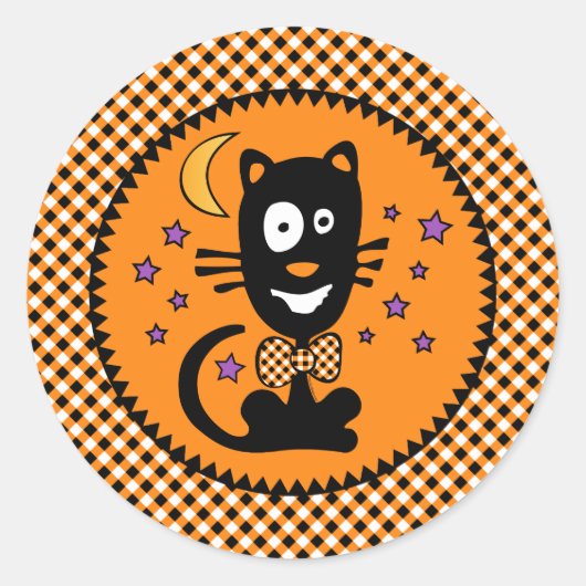 Rond Sticker Halloween drôle Kitty (Devant)