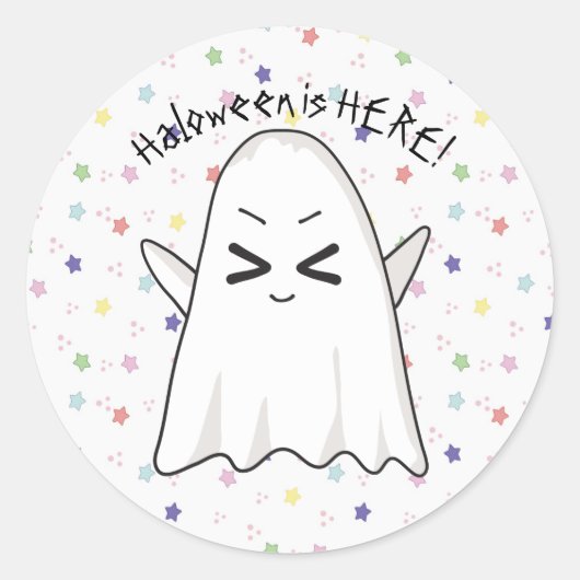 Rond Sticker Halloween étoiles fantômes (Devant)