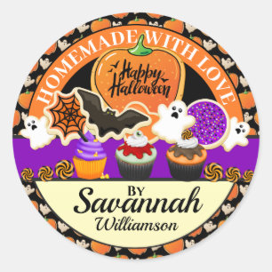 Rond Sticker Halloween fait maison avec amour