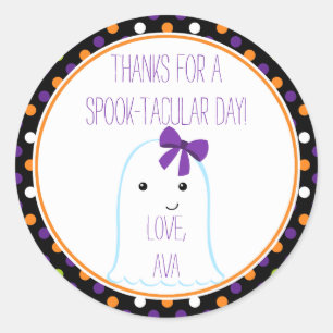 Rond Sticker Halloween Fille fantôme Sticker personnali