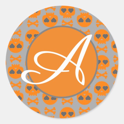 ROND STICKER HALLOWEEN INITIAL PERSONNALISÉ (Devant)