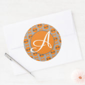 ROND STICKER HALLOWEEN INITIAL PERSONNALISÉ (Enveloppe)