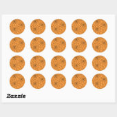 Rond Sticker Halloween Orange avec Spider Web (Feuille)