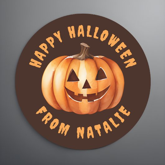 Rond Sticker Halloween personnalisé