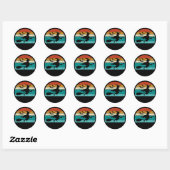 Rond Sticker Halloween pour sorcière rétro (Feuille)
