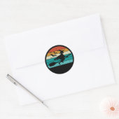 Rond Sticker Halloween pour sorcière rétro (Enveloppe)
