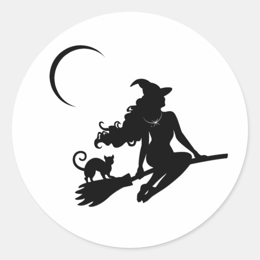 Rond Sticker Halloween sorcière classique (Devant)