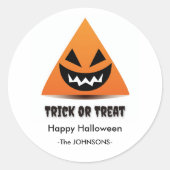 Rond Sticker Halloween - Triangle Citrouille (Devant)
