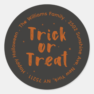 Rond Sticker Halloween Trick Ou Treat