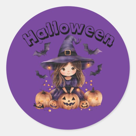 Rond Sticker Halloween Witch (Devant)