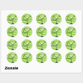 Rond Sticker Halloween Zebra Green Cocktail Eyeball (Feuille)