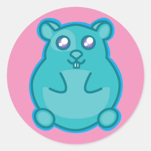 Rond Sticker Hamster turquoise (Devant)