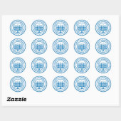 Rond Sticker Hanoukka Menorah (Feuille)