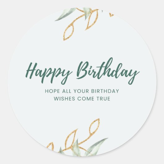Rond Sticker happy birthday  (Devant)