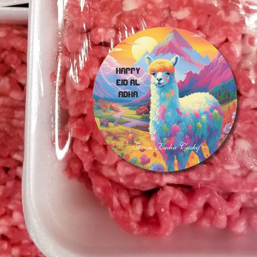 Rond Sticker Happy Eid al Adha personnalisé