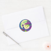 Rond STICKER Happy Halloween Witch (Enveloppe)