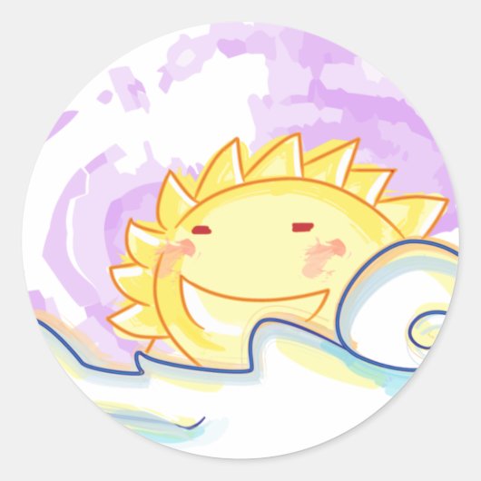 Rond sticker happy sun rise (Devant)