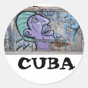 Rond sticker Havana Cuba Graffitti