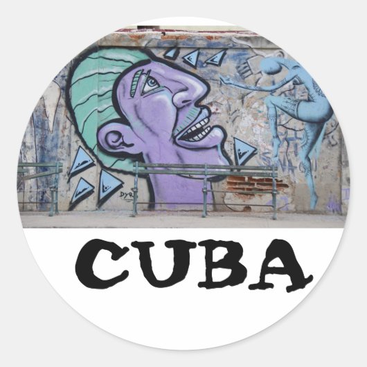 Rond sticker Havana Cuba Graffitti (Devant)